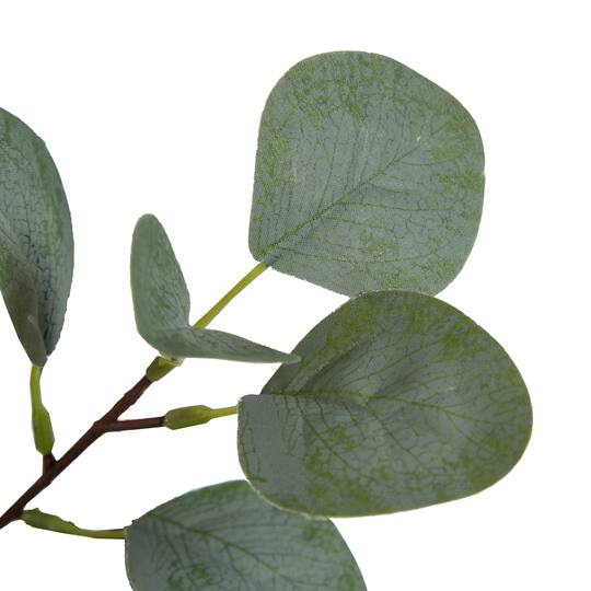 Kate and Laurel 8ft. Green Eudora Faux Eucalyptus Tree in White Planter